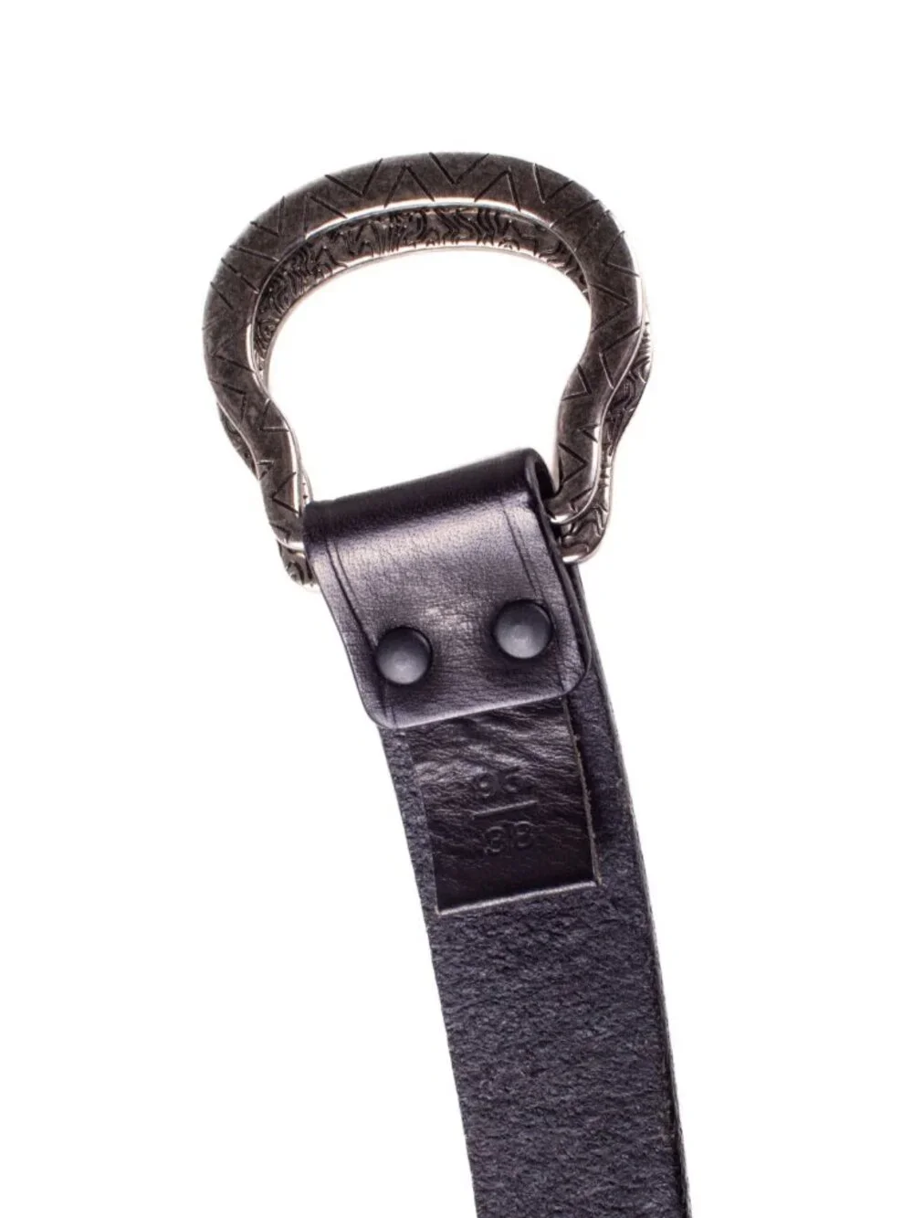 LANVIN Black Blue 2-Tone Nylon Leather Belt